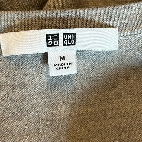 Uniqlo Wool Blend Long Sleeve Basic Solid Sweater Dress Women’s SZ Medium Gray - Picture 7 of 8